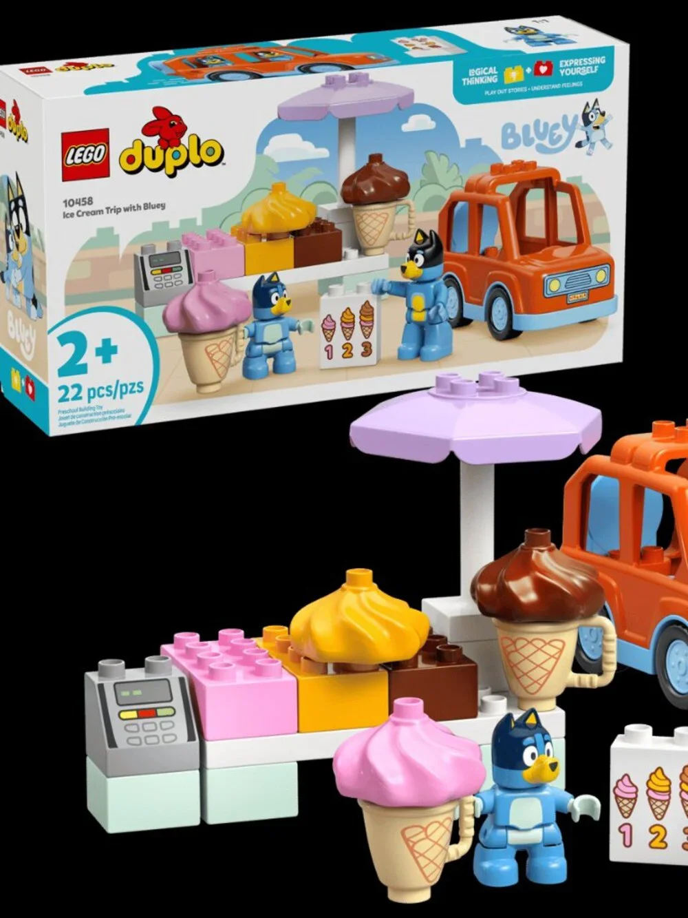New & Sealed Lego DUPLO Bluey Ice Cream Trip Set 10458